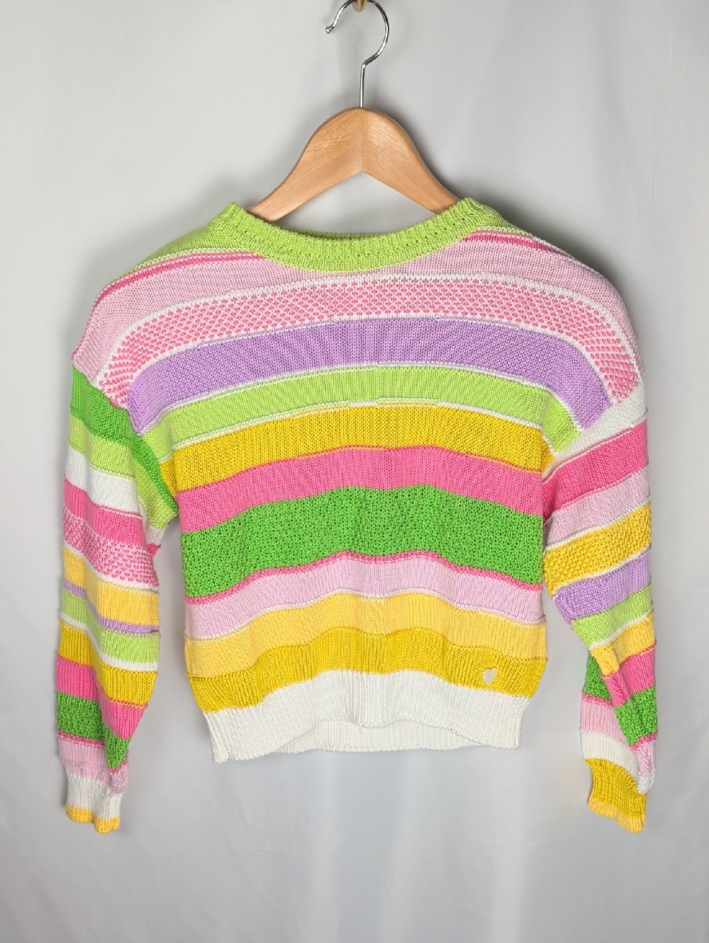 Monnalisa Girls Colouful Striped Knitted Sweatshirt/Jumper Size 10 Years